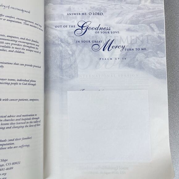 The Encouragement Bible Dave Dravecky's Outreach of Hope Bonded Leather - Picture 6 of 14